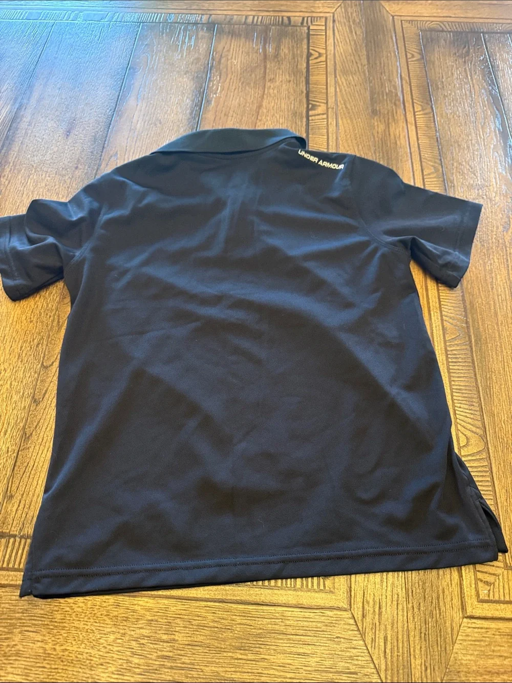 Under Armour Black Polo with White Logo - Kids